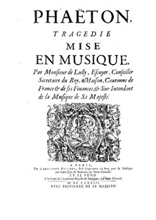 Phaëton, LWV61: Partitura completa by Jean-Baptiste Lully