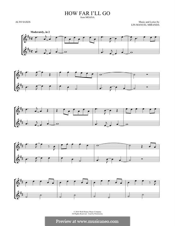 Vocal-instrumental version: para dois alto saxophones by Lin-Manuel Miranda