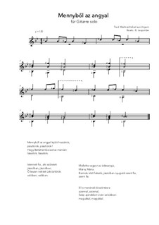 Mennybol az angyal: For guitar solo (B flat Major) by folklore