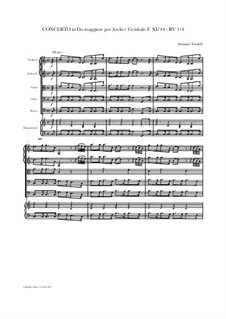 Concerto for Strings in C Major, RV 114: Score and parts by Antonio Vivaldi