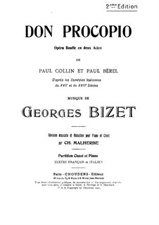 Don Procopio: Partitura Piano-vocal by Georges Bizet