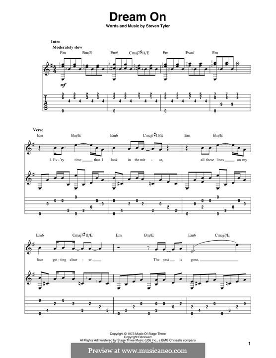 Dream On (Aerosmith): Para Guitarra by Steven Tyler