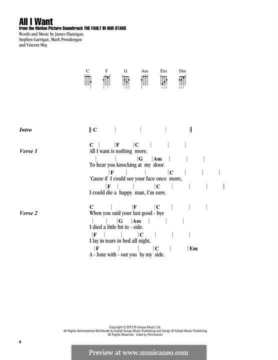 All I Want (Kodaline): Letras e Acordes by Mark Prendergast, Stephen Garrigan, Vincent May, James Flannigan