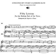 For High Voice: No.26-50 Book II (piano accompaniments and sheet music) by Giuseppe Concone