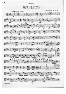 String Quartet No.11 in E Major, D.353 Op.125 No.2: parte viola by Franz Schubert