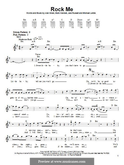 Rock Me (Great White): Para guitarra com guia by Alan Niven, Jack Russell, Mark Kendall, Michael Lardie
