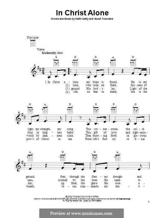 In Christ Alone (Newsboys): para ukulele by Keith Getty, Stuart Townend