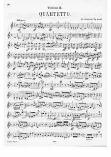 String Quartet No.14 in D Minor 'Death and the Maiden', D.810: violino parte II by Franz Schubert