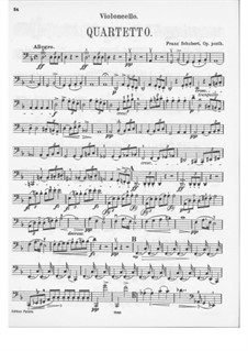 String Quartet No.14 in D Minor 'Death and the Maiden', D.810: parte violoncelo by Franz Schubert