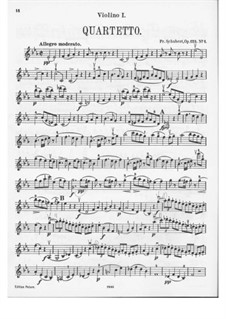 String Quartet No.10 in E Flat Major, D.87 Op.125 No.1: violino parte I by Franz Schubert