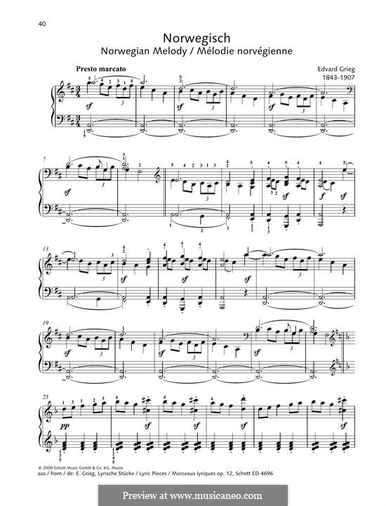 Lyric Pieces, Op.12: No.6 Norwegian Melody by Edvard Grieg
