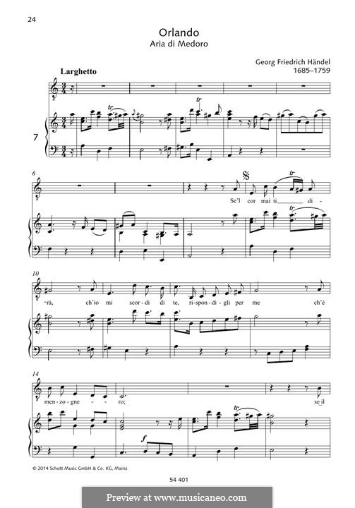 Orlando, HWV 31: Se'l cor mai ti dirá by Georg Friedrich Händel