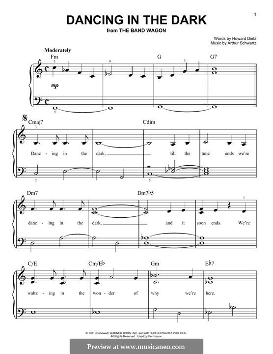 Dancing in the Dark (Frank Sinatra): Para Piano by Arthur Schwartz