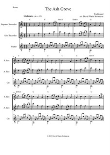 The Ash Grove: For soprano, alto recorders and guitar by folklore