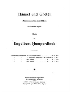 Hansel and Gretel: para vozes e piano by Engelbert Humperdinck