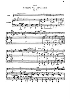 Violin Concerto No.1 in G Minor, Op.26: partitura completa by Max Bruch