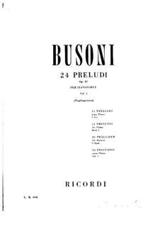 Twenty-Four Preludes for Piano, BV 181 Op.37: set completo by Ferruccio Busoni