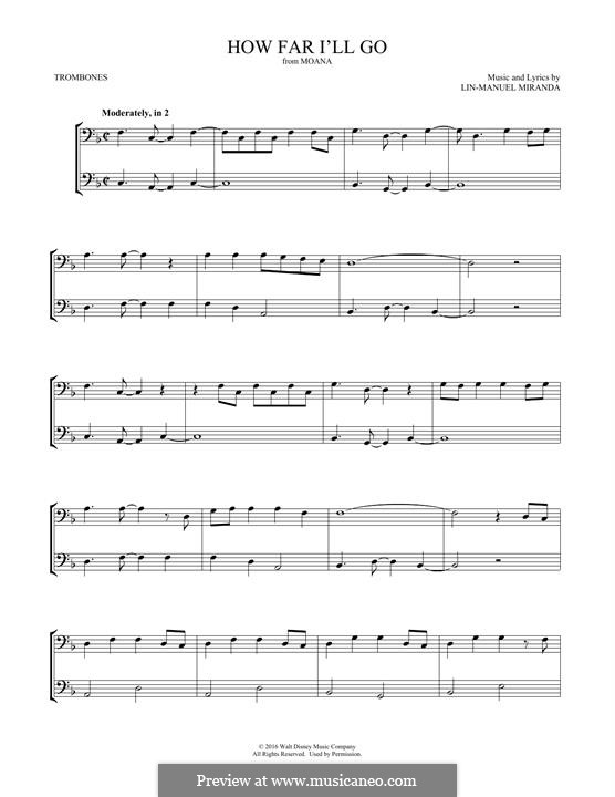 Vocal-instrumental version: For two trombones by Lin-Manuel Miranda