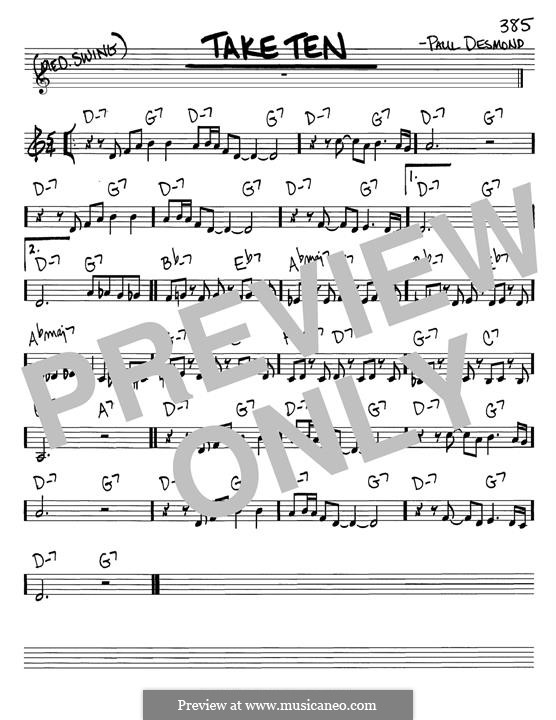 Idea 10 ноты. Take ten Ноты. Paul Desmond take ten. Свет и тени Ноты. Блуждают тени Ноты для фортепиано.