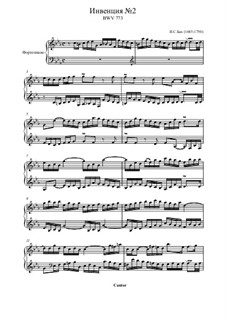 No.2 in C Minor, BWV 773: Para Piano by Johann Sebastian Bach