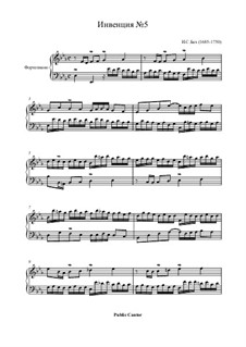 No.5 in E Flat Major, BWV 776: Para Piano by Johann Sebastian Bach