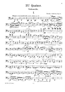 String Quartet No.3 in D Minor, Op.20: parte violoncelo by Nikolay Sokolov