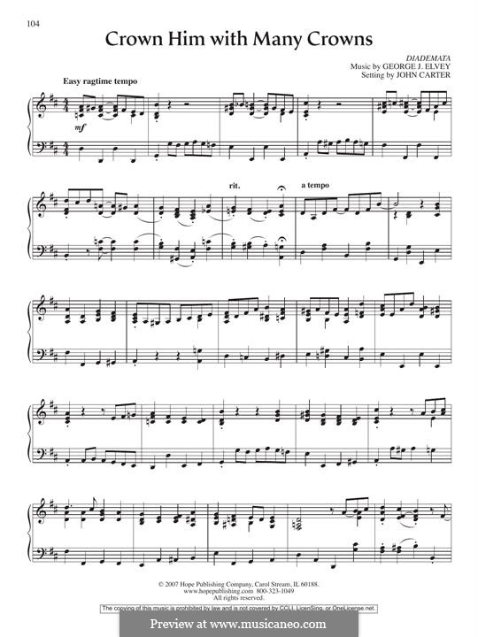 Crown Him with Many Crowns: Para Piano by George Job Elvey