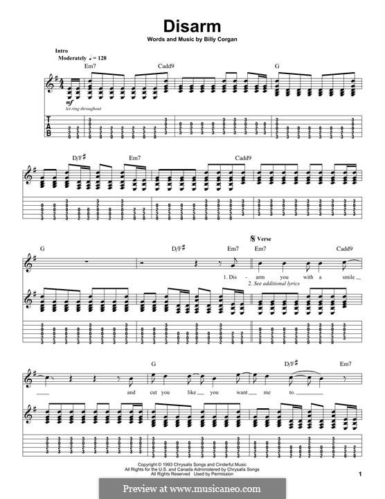 Disarm (Smashing Pumpkins): Para Guitarra by Billy Corgan
