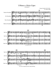 Il bianco e dolce cigno: para quarteto de saxofone by Jacques Arcadelt