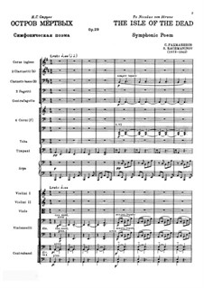 Isle of the Dead (for piano four hands), Op.29: partitura completa by Sergei Rachmaninoff