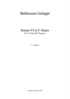 Sonata for Harpsichord in C Major, Illy No.27: Para Piano by Baldassare Galuppi