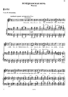 Venetian Night: Para vocais e piano by Mikhail Glinka