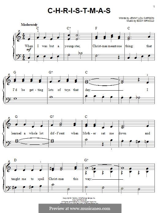 C-H-R-I-S-T-M-A-S (Perry Como): Facil para o piano by Eddy Arnold