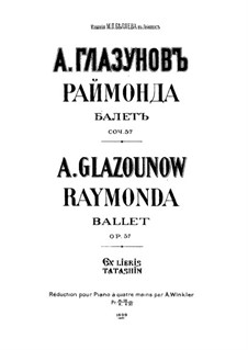 Raymonda, Op.57: para piano de quadro mãos by Alexander Glazunov