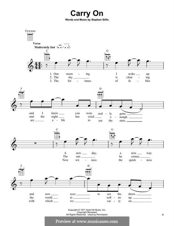 Carry on (Crosby, Stills & Nash): para ukulele by Stephen Stills