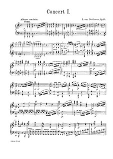 Concerto for Piano and Orchestra No.1, Op.15: Partitura piano by Ludwig van Beethoven