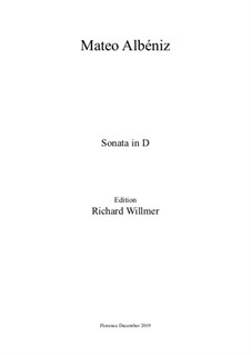 Sonata in D Major 'Zapateado': Para Piano by Mateo Albéniz