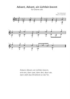 Advent, Advent, ein Lichtlein brennt - C Major (for guitar solo): Advent, Advent, ein Lichtlein brennt - C Major (for guitar solo) by folklore