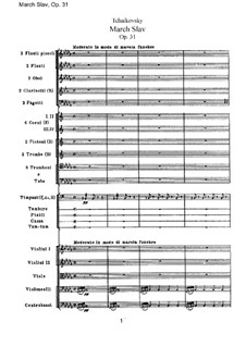 Slavonic March, TH 45 Op.31: partitura completa by Pyotr Tchaikovsky
