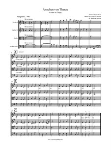 Ännchen von Tharau: para quartetos de cordas by Friedrich Silcher