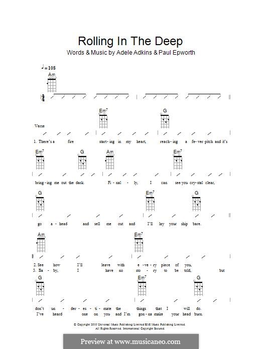 Instrumental version: For ukulele (The Ukuleles) by Adele, Paul Epworth