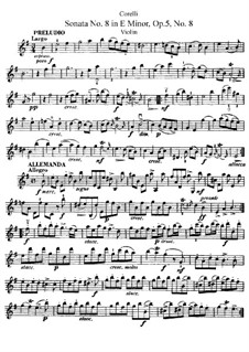 Sonata No.8: Parte de solo by Arcangelo Corelli