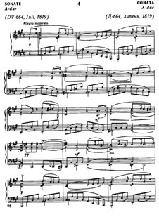 Sonata for Piano No.13 in A Major, D.664 Op.120: para um único musico (Editado por H. Bulow) by Franz Schubert