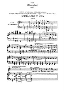 I Masnadieri (The Bandits): ato II, para solista,coral e piano by Giuseppe Verdi