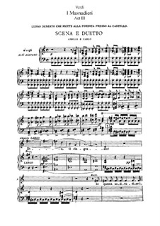 I Masnadieri (The Bandits): ato III, para solista,coral e piano by Giuseppe Verdi