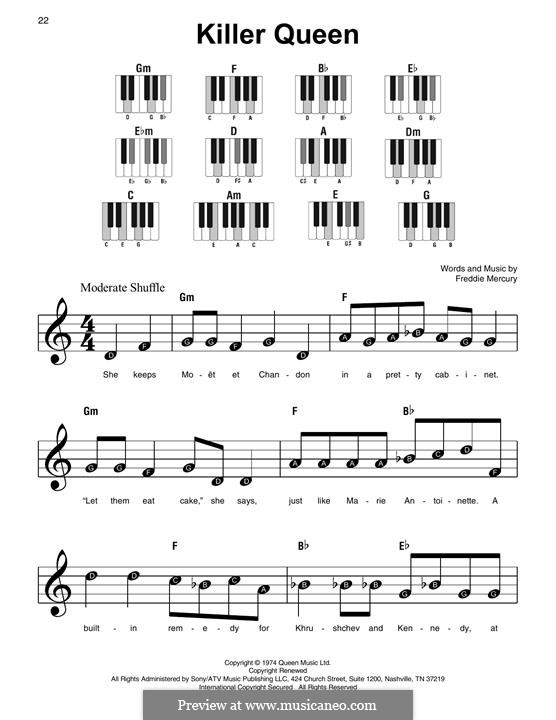 Killer Queen (Queen): Para Piano by Freddie Mercury