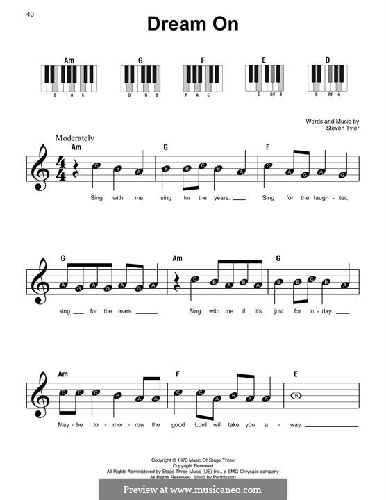 Dream On (Aerosmith): melodia by Steven Tyler