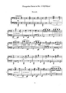 Dance No.17 in F Sharp Minor: primeira parte, segunda parte by Johannes Brahms