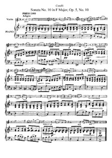 Sonata No.10: arranjo para violino e piano by Arcangelo Corelli