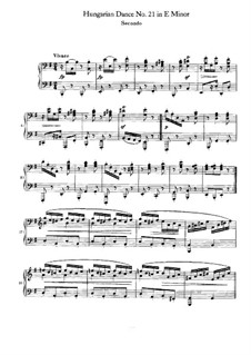 Dance No.21 in E Minor: primeira parte, segunda parte by Johannes Brahms